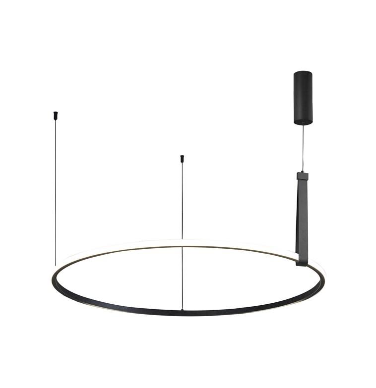 LED pendellampe 42 W Ø90 cm sort loftlampe