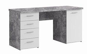 Gamingbord MT926-C264 i lys beton og hvid