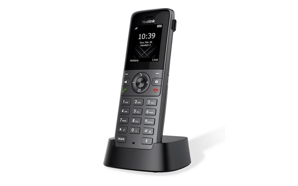 Yealink W73H trådløs IP-telefon med 2 linjer og TFT-skærm - sort