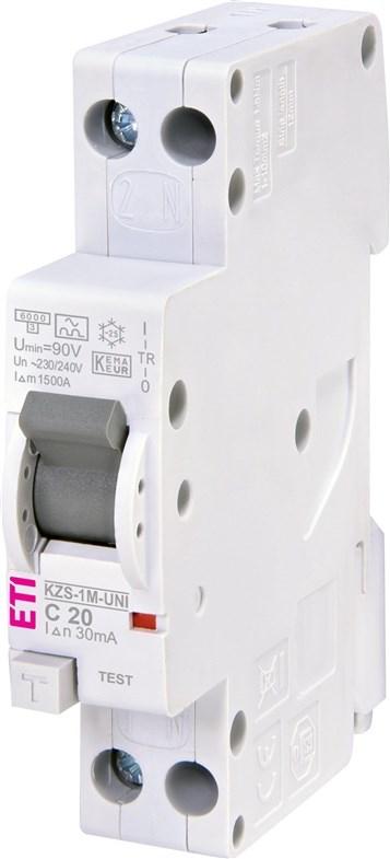 ETI KZS-1M-UNI fejlstrømsafbryder 1P+N type A 20 A