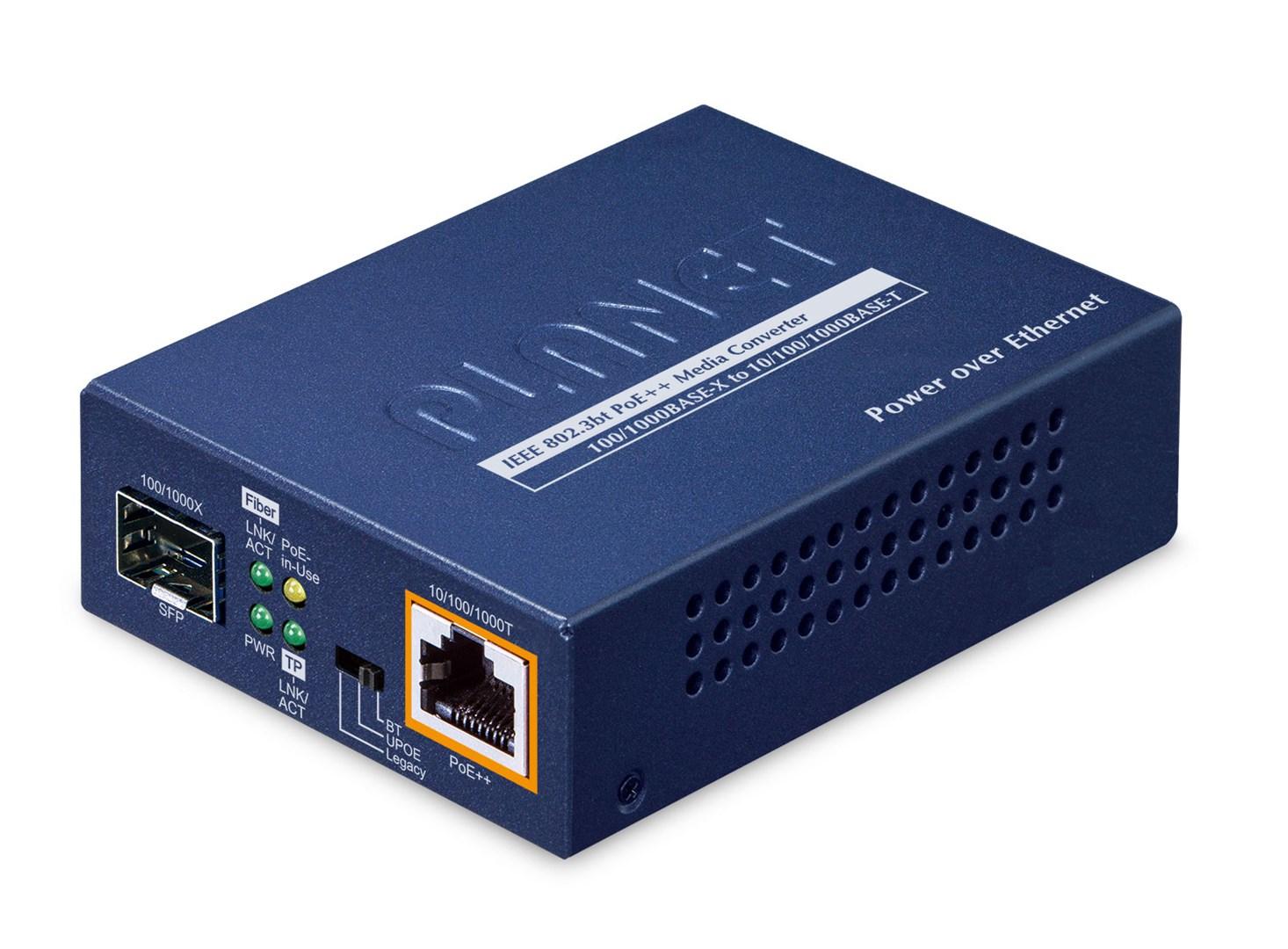 PLANET 1-port 100/1000X SFP mediekonverter til netværk - blå billede