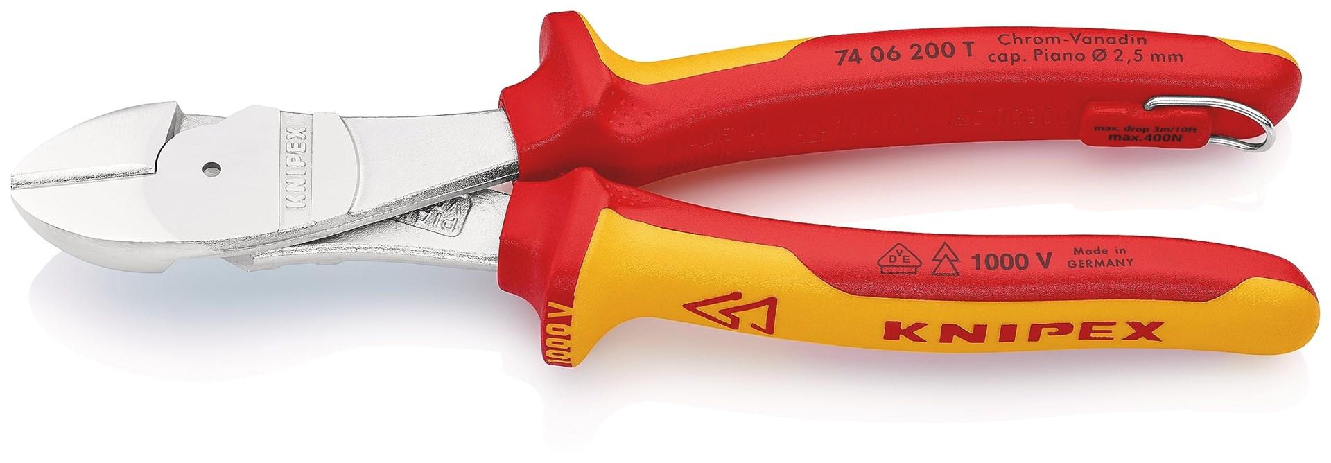Knipex VDE sidebidetang med høj udveksling 200 mm