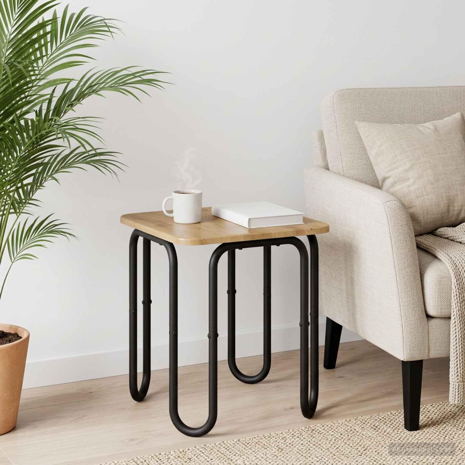 vidaXL Sofabord Artisan-eg 40 x 40 x 45 cm Konstrueret træ
