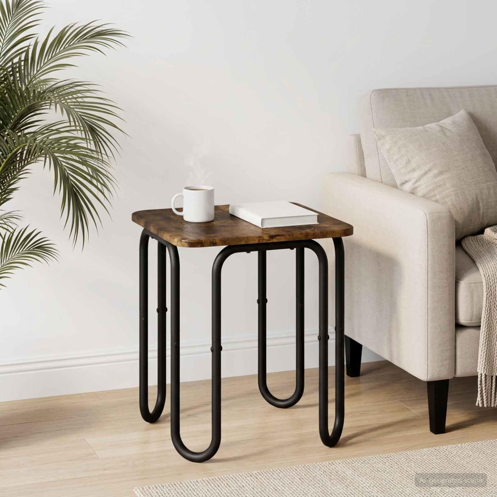 vidaXL Sofabord Røget eg 40 x 40 x 45 cm Konstrueret træ