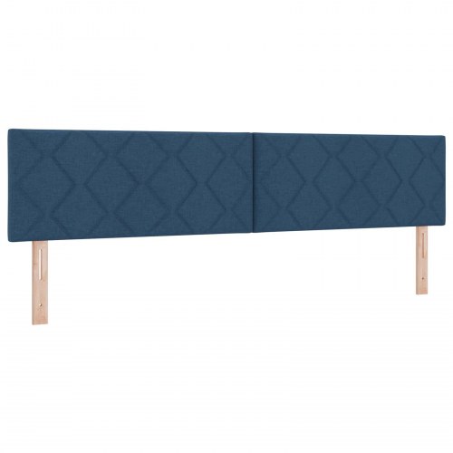 Seng med opbevaring og madras 200 x 200 cm - blå fløjl