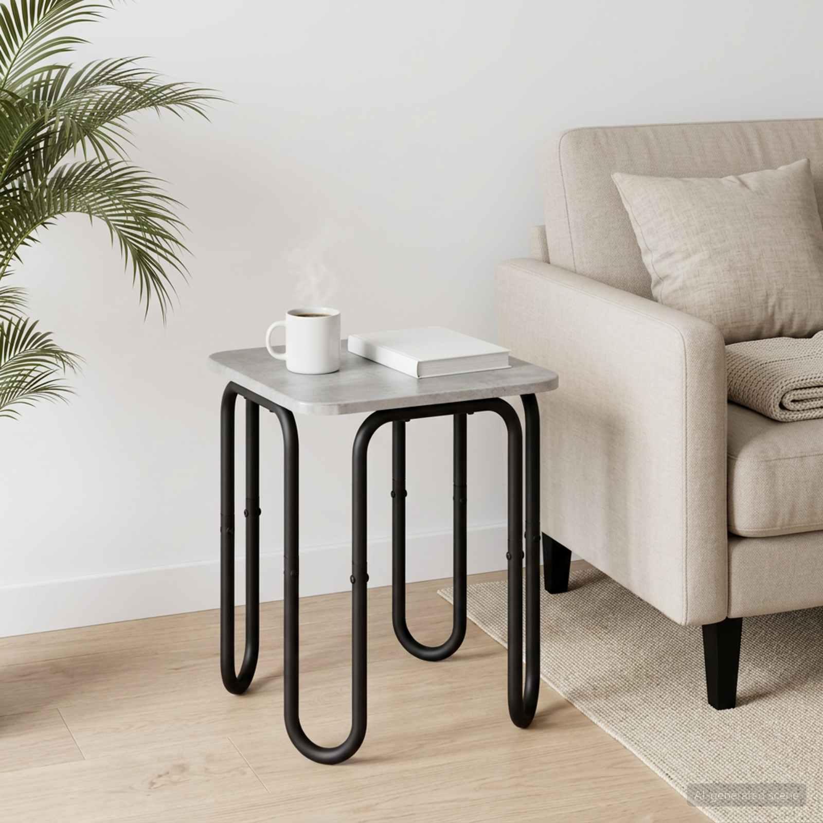vidaXL Sofabord Betongrå 40 x 40 x 45 cm Konstrueret træ
