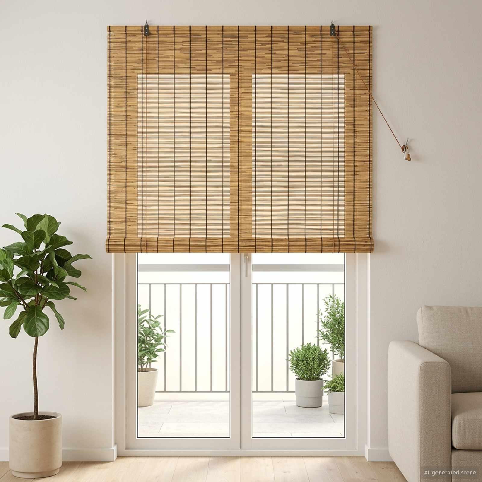 vidaXL Rullegardin Brun 120 x 220 cm Rør