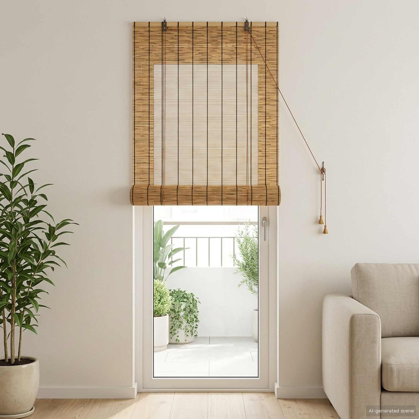 vidaXL Rullegardin Brun 100 x 220 cm Rør