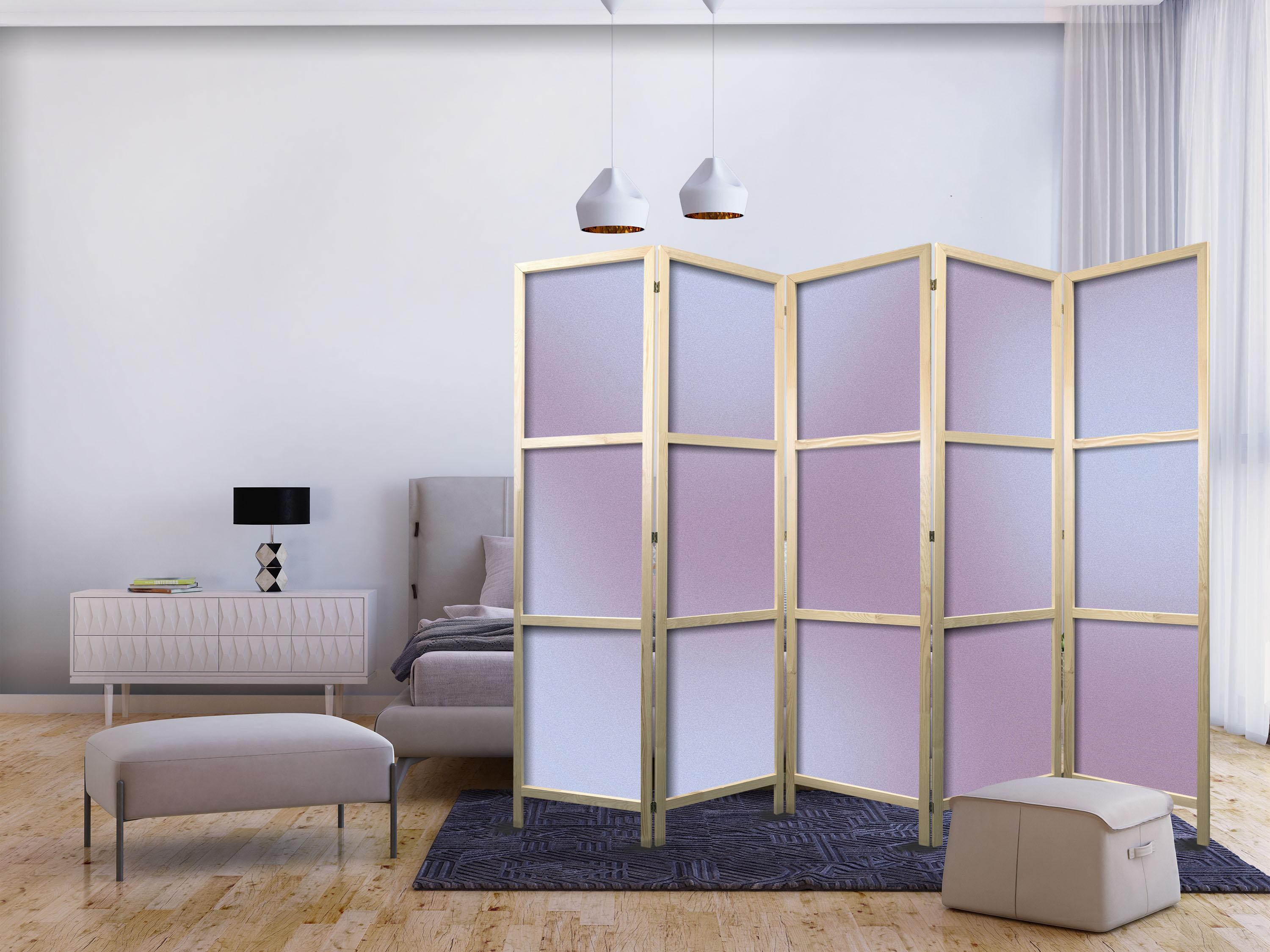 Japansk skærmvæg 5 paneler 225 x 172 cm - kompleks gradient i nostalgiske farver
