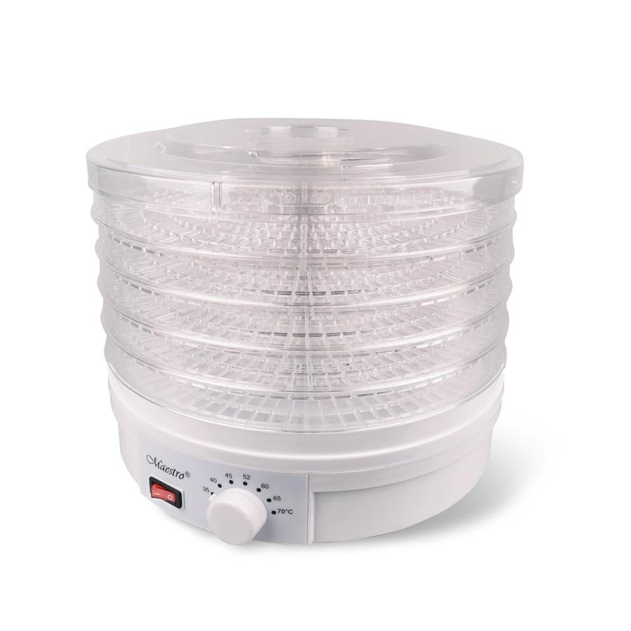 Maestro MR 765 dehydrator med 5 bakker 245 W - hvid/transparent