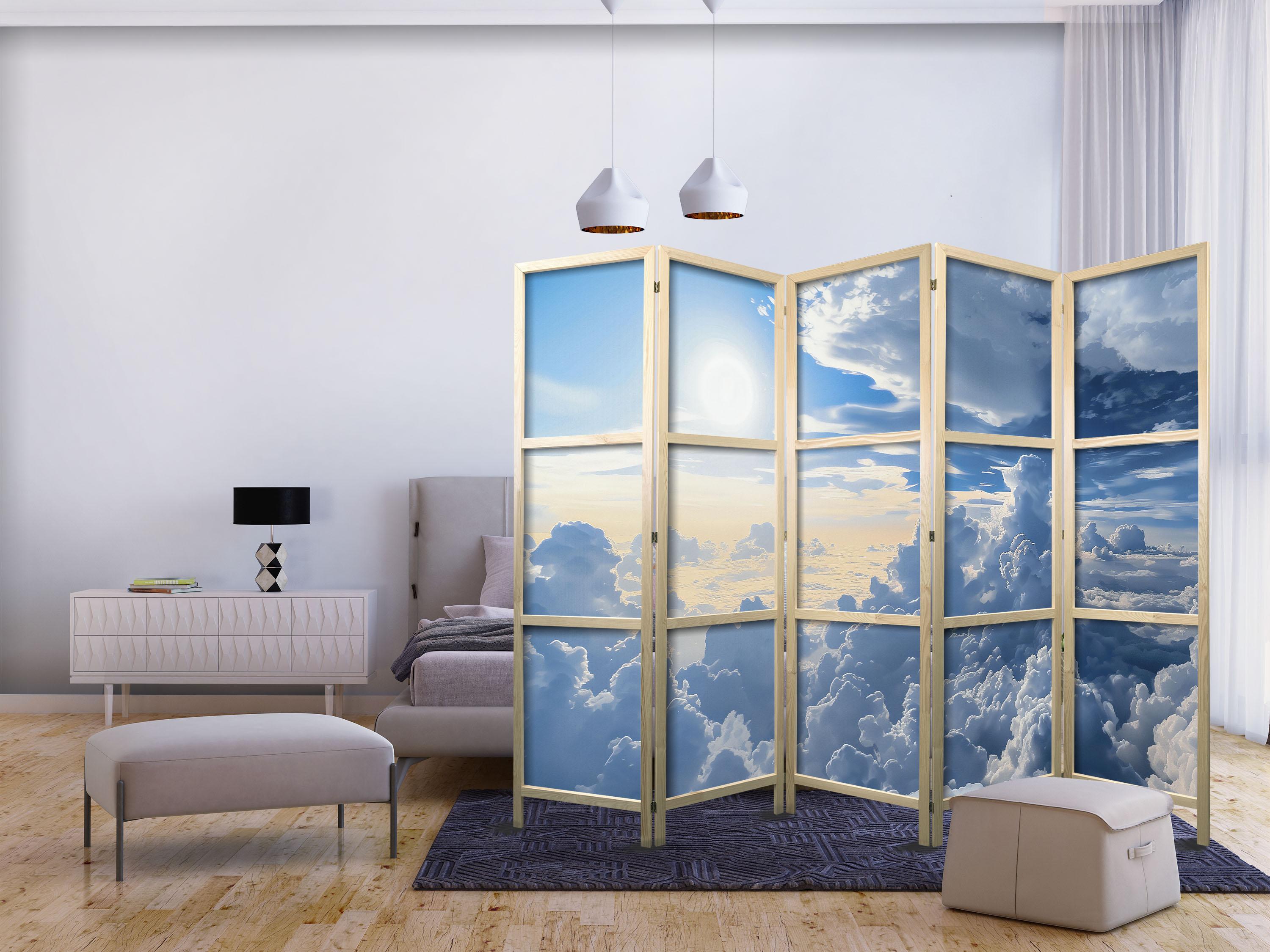 Japansk skærmvæg med himmel og skyer 225 x 172 cm