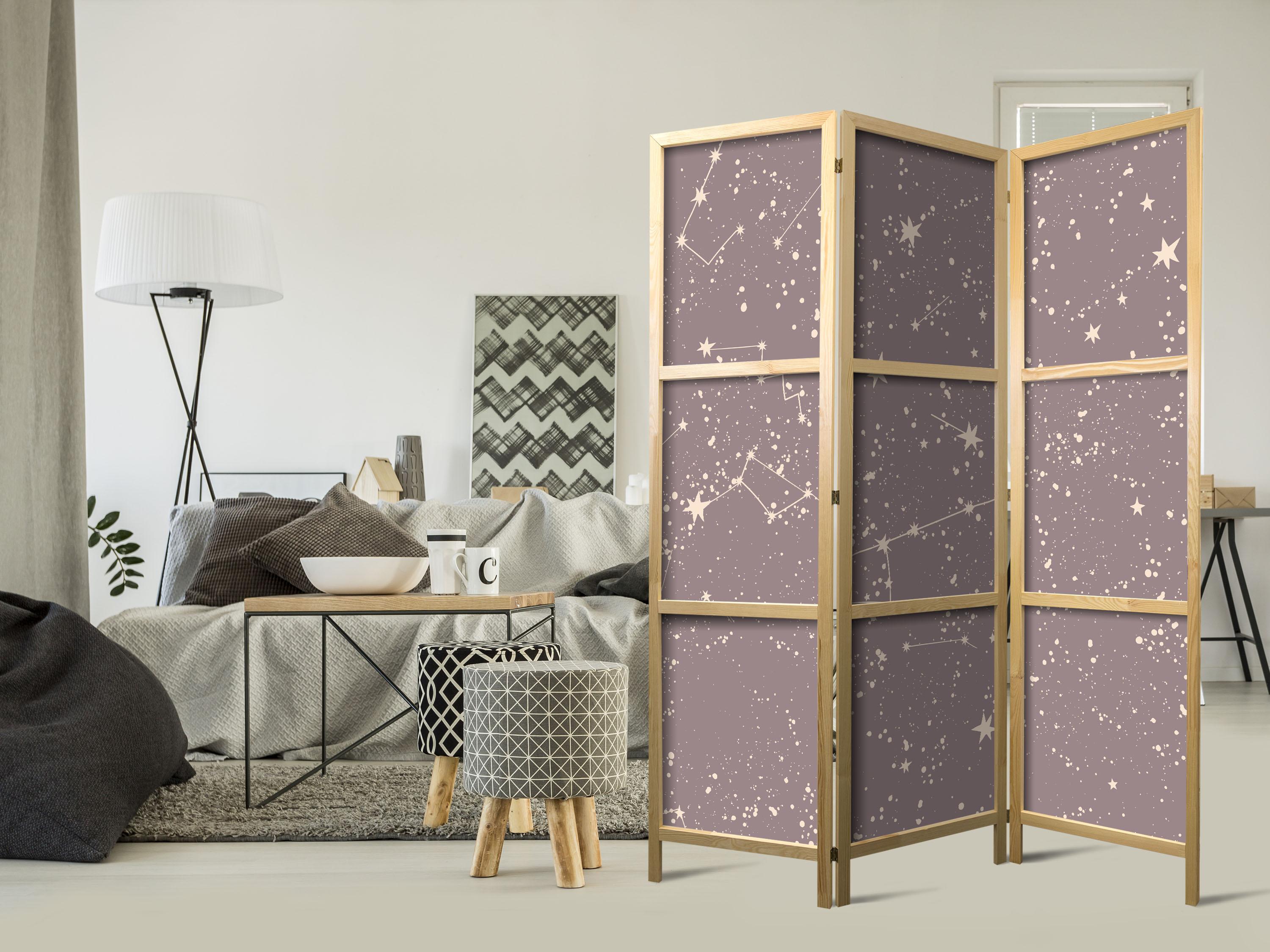 Japansk skærmvæg Night Sky med stjerner og stjernebilleder 135 x 172 cm