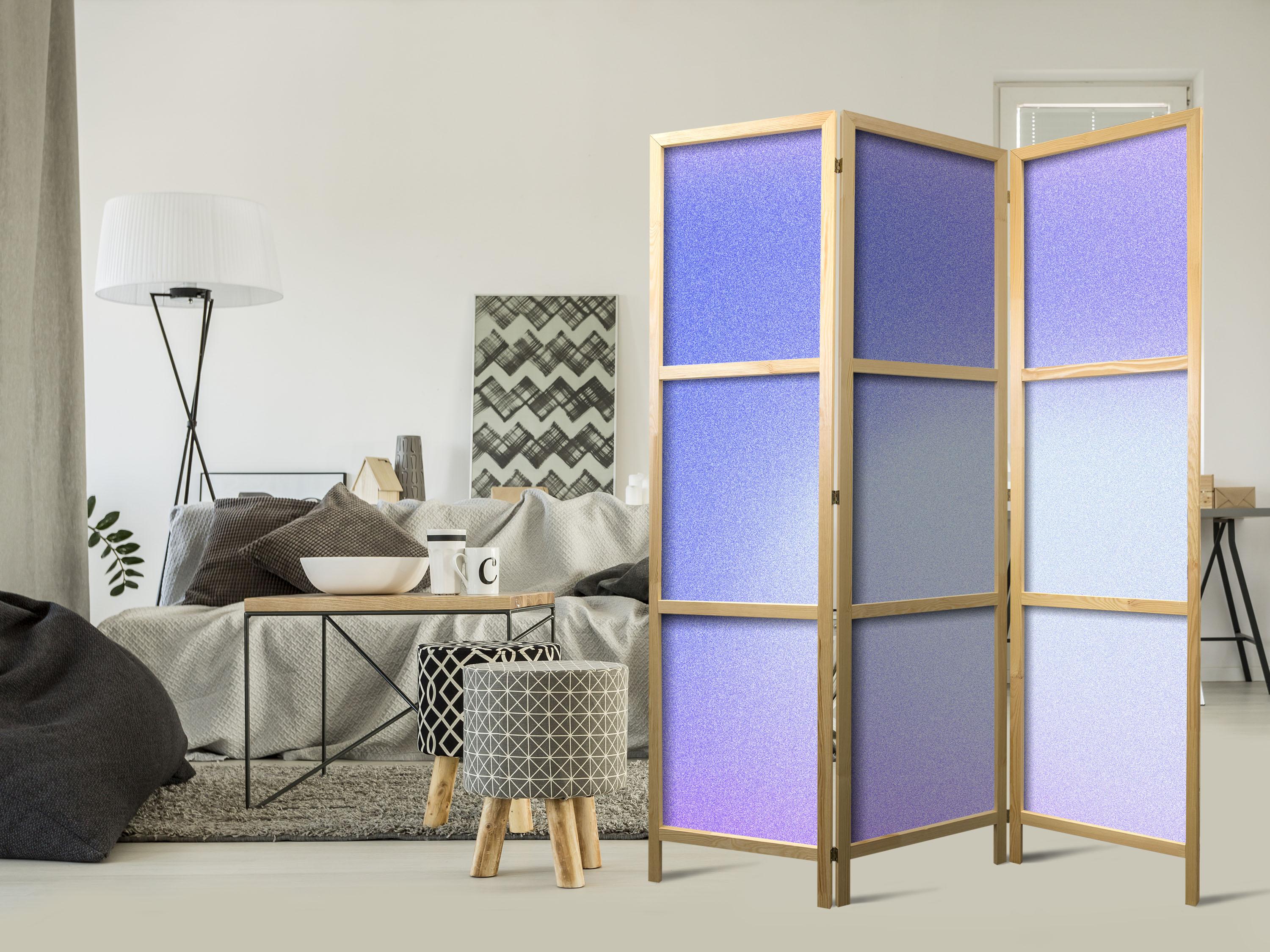 Japansk skærmvæg Heather Mist - violet gradient rumdeler 135 x 172 cm