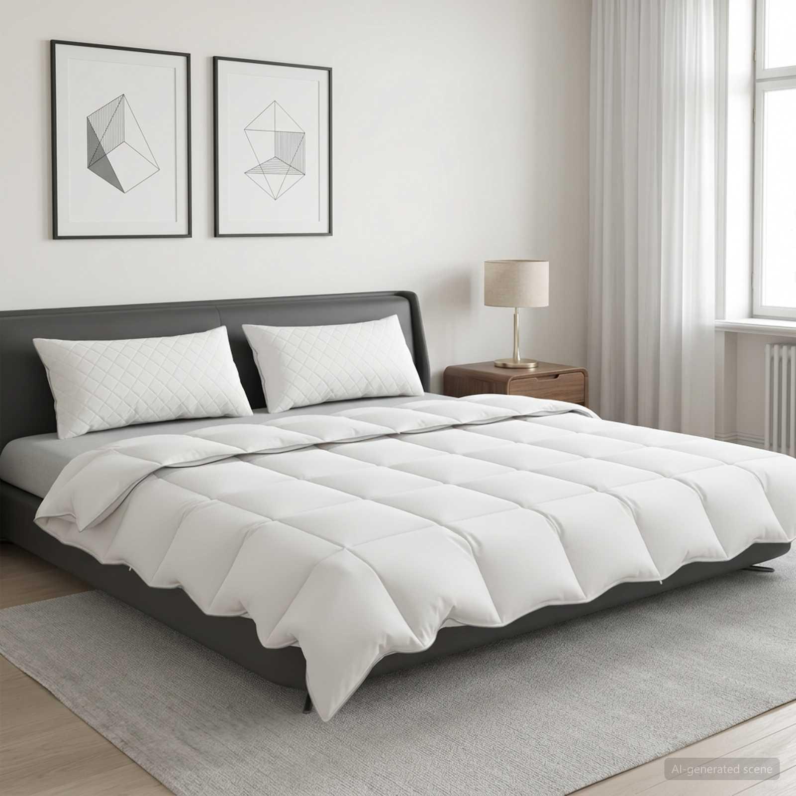 vidaXL Dyne FULDA 240 x 260 cm Sommer 100 GSM 90% gåsedun Hvid