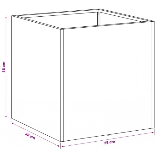 Blomsterkrukke 2 stk. antracit 35 x 35 x 35 cm