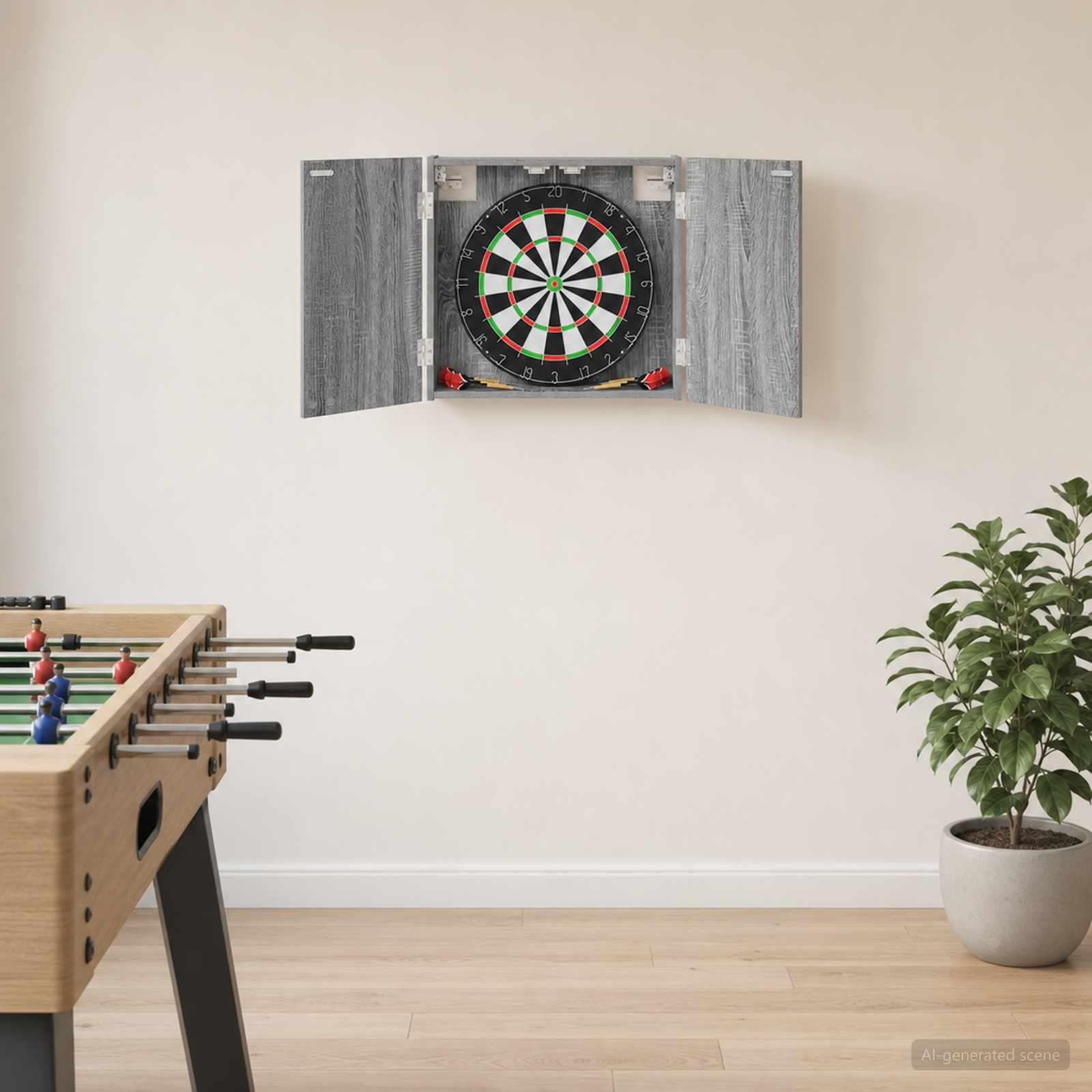 Dartboard Skab Grå Sonoma 56 x 12 x 53,5 cm Konstrueret træ