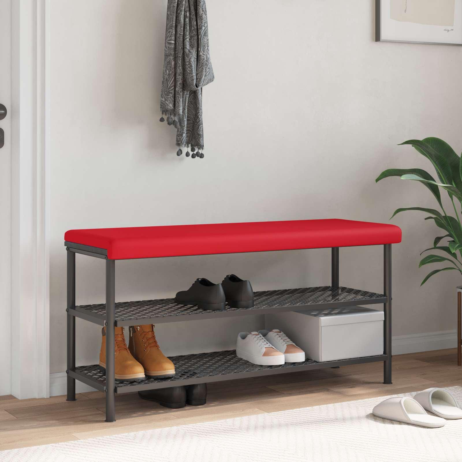 Bænkpude i kunstlæder rød 110 x 38 cm til siddebænk