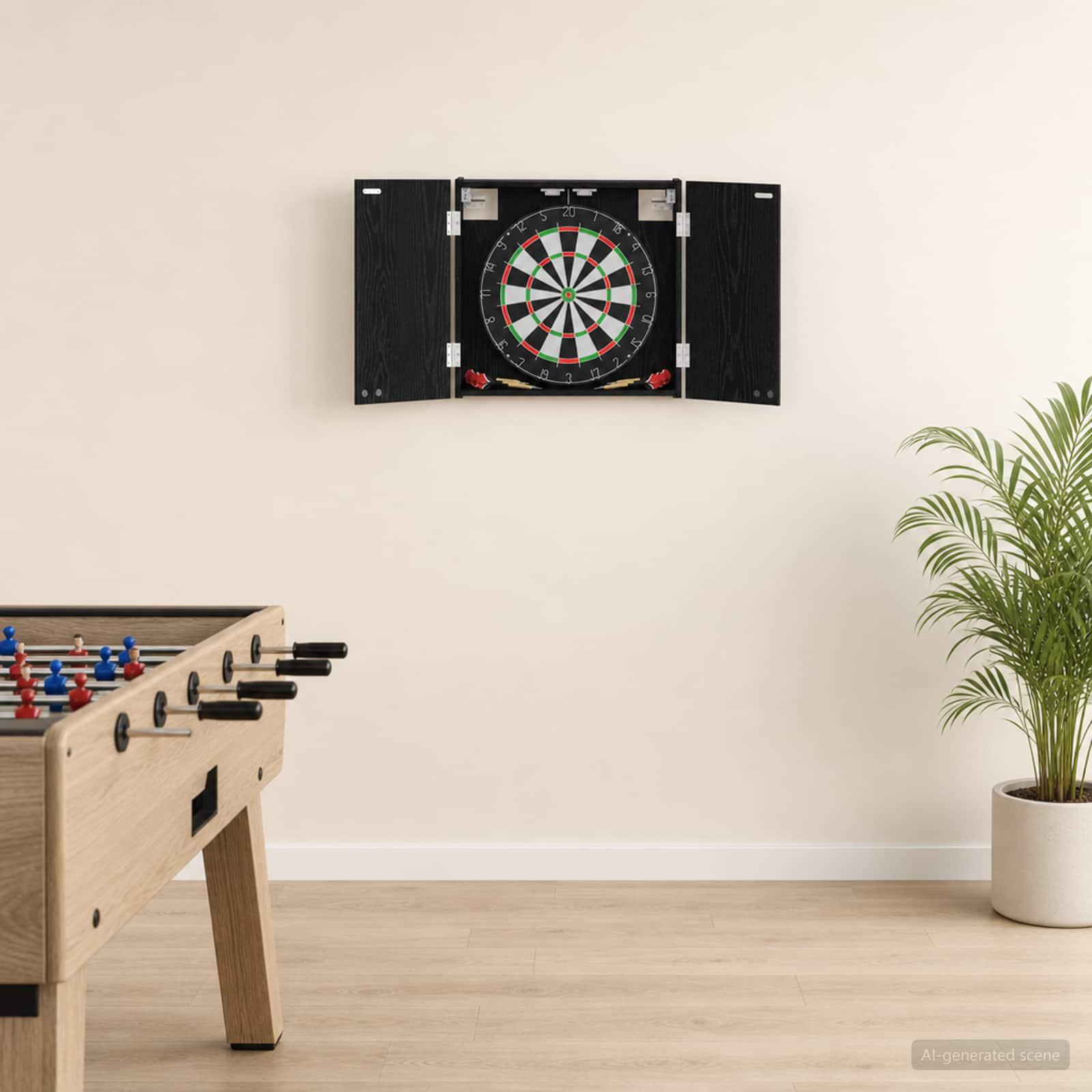 Dartboard Skab Sort eg 56 x 12 x 53,5 cm Konstrueret træ