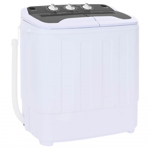 Mini vaskemaskine med twin tub 3,6 kg sort og hvid