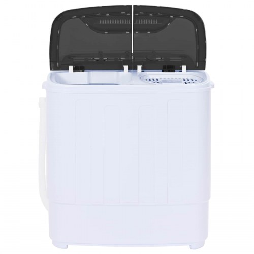 Mini vaskemaskine med twin tub 3,6 kg sort og hvid