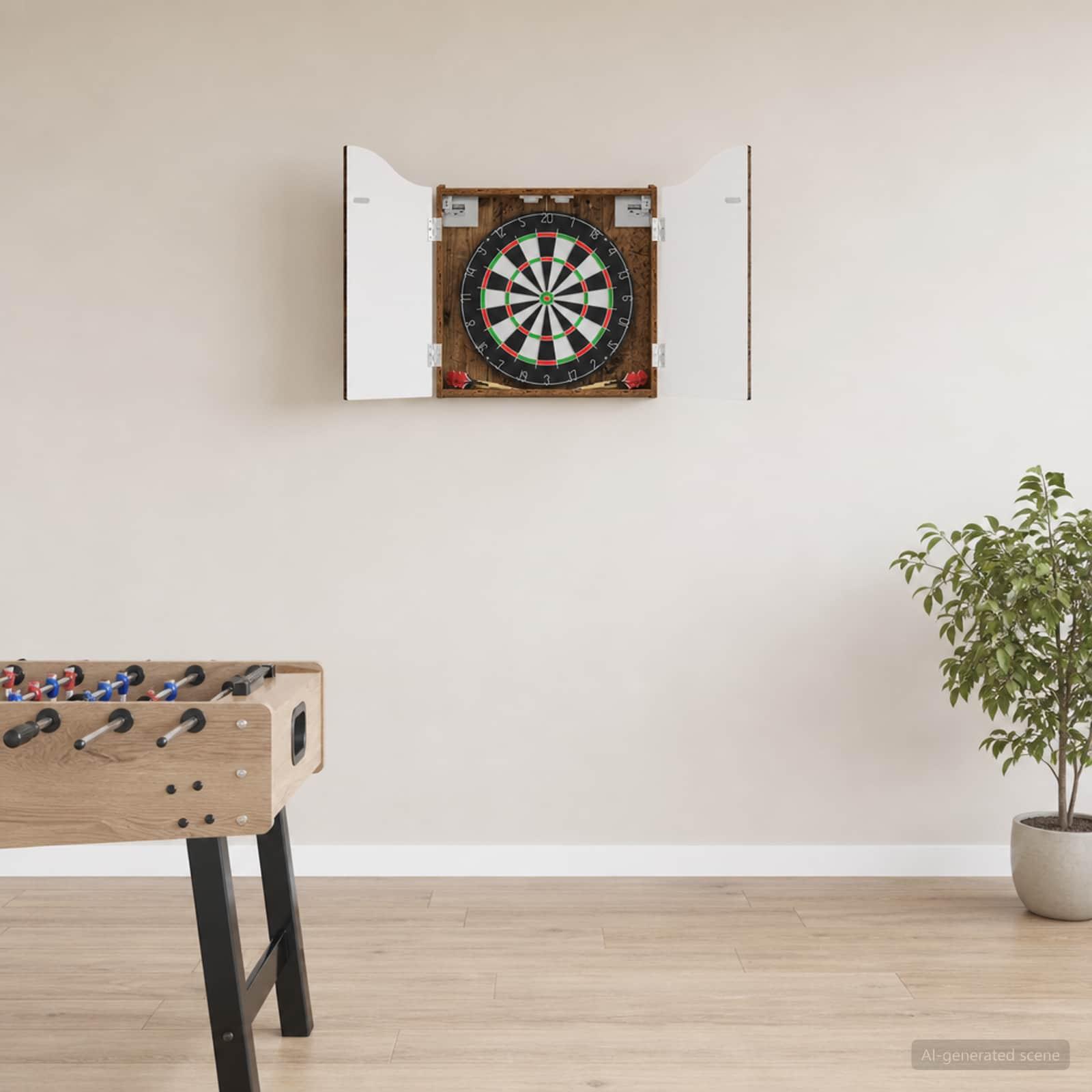 Dartboard skab i gammelt træ 56 x 12 x 63 cm i konstrueret træ