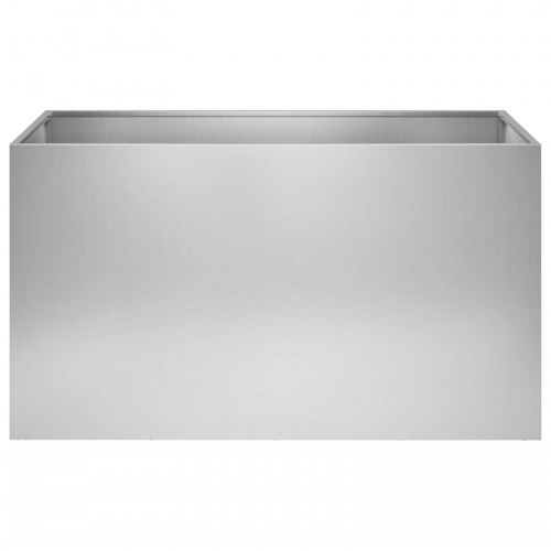 Rektangulær blomsterkrukke i galvaniseret stål 100 x 50 x 50 cm sølv