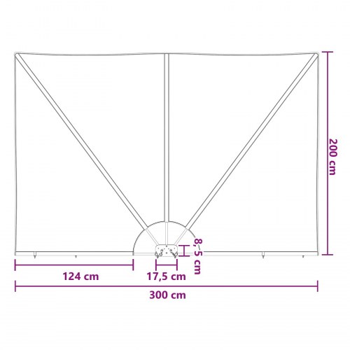 Foldbar altanskærm 300 x 200 cm - brun