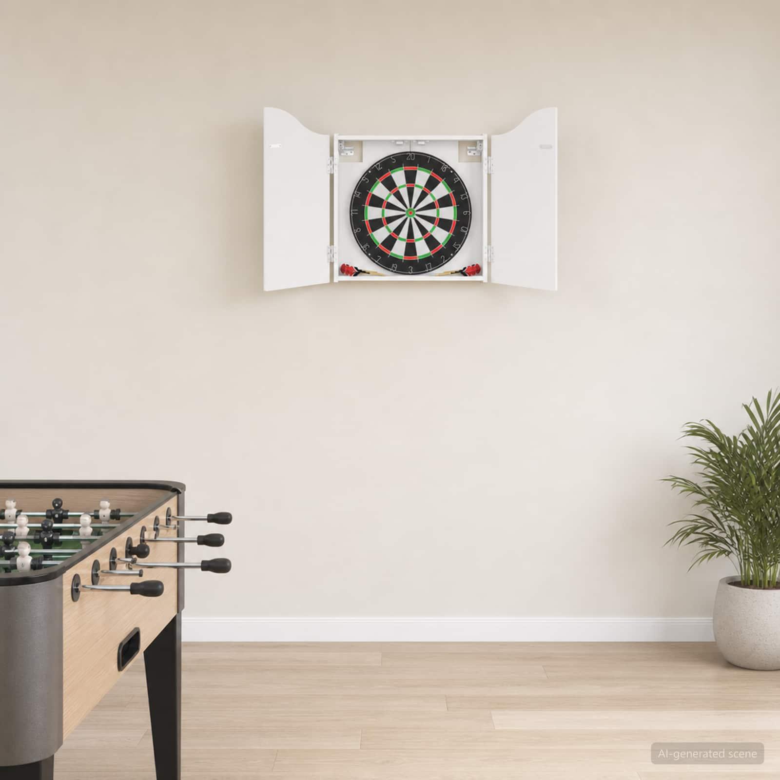 Dartboard Skab Hvid højglans 56 x 12 x 63 cm Konstrueret træ