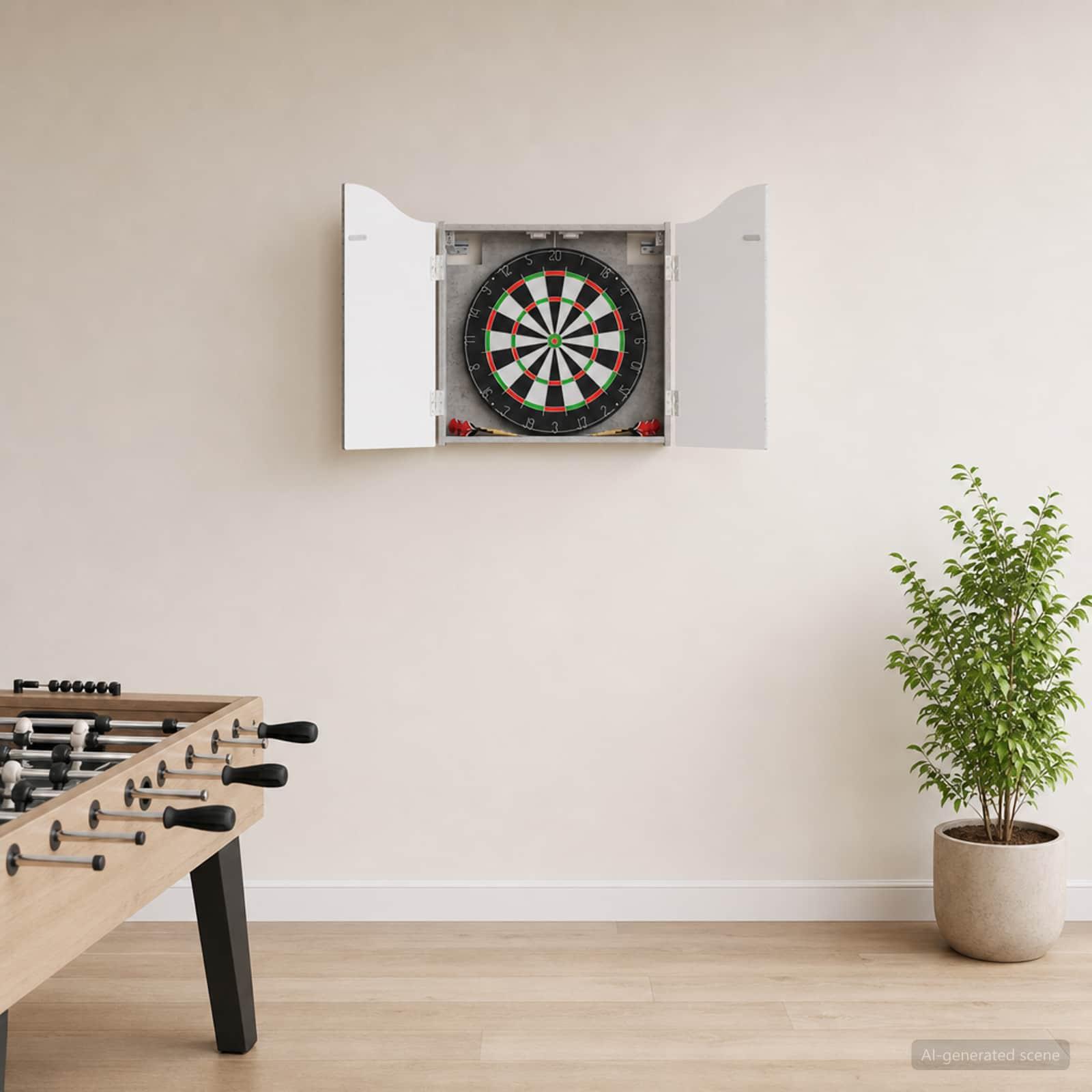 Dartboard skab betongrå 56 x 12 x 63 cm i konstrueret træ
