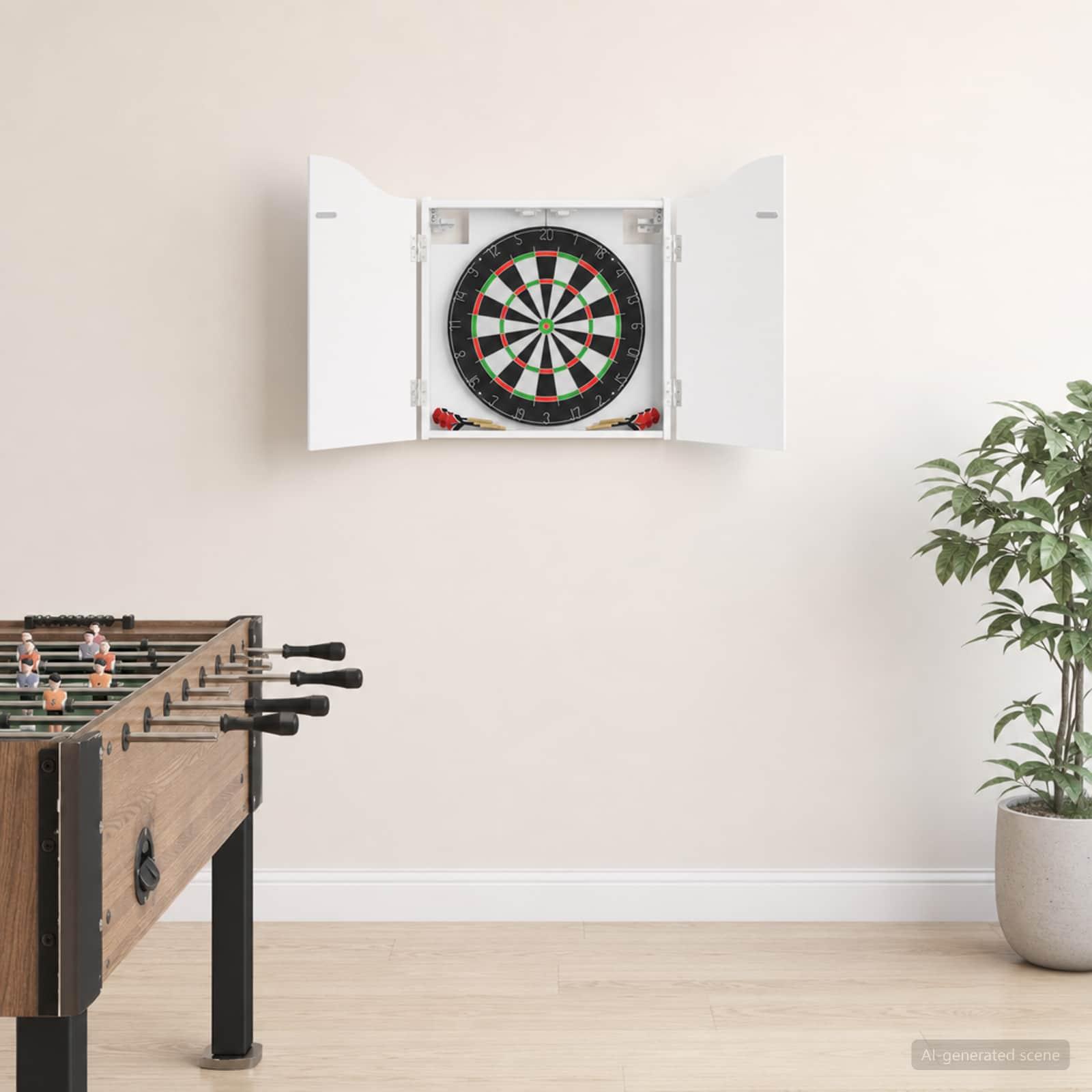 Dartboard skab hvid 56 x 12 x 63 cm i konstrueret træ