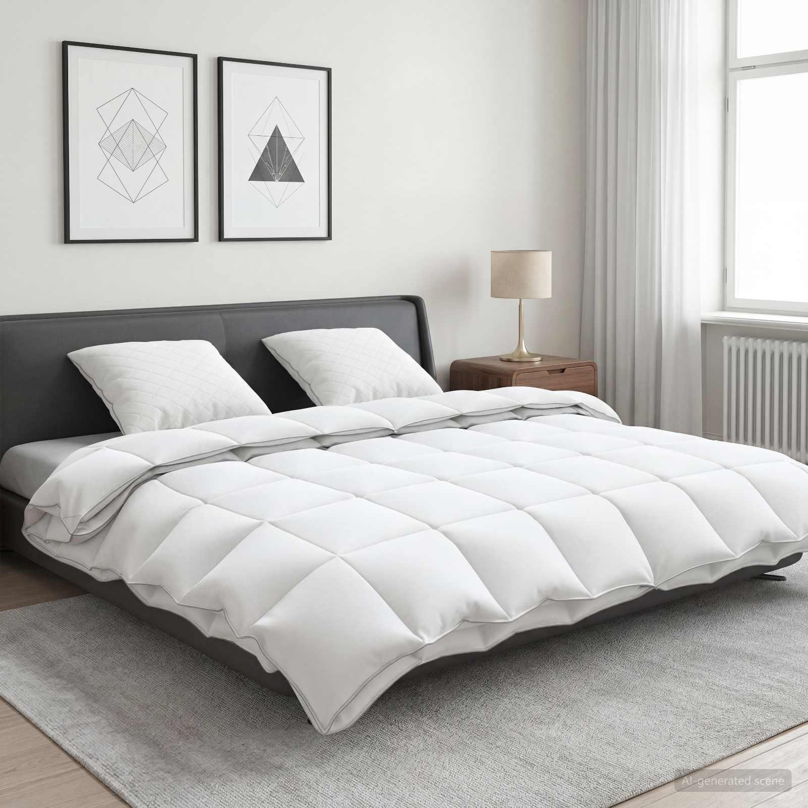 vidaXL 90% gåsedun dyne sæt FULDA 3 stk. 200 x 200 cm Hele sæsoner