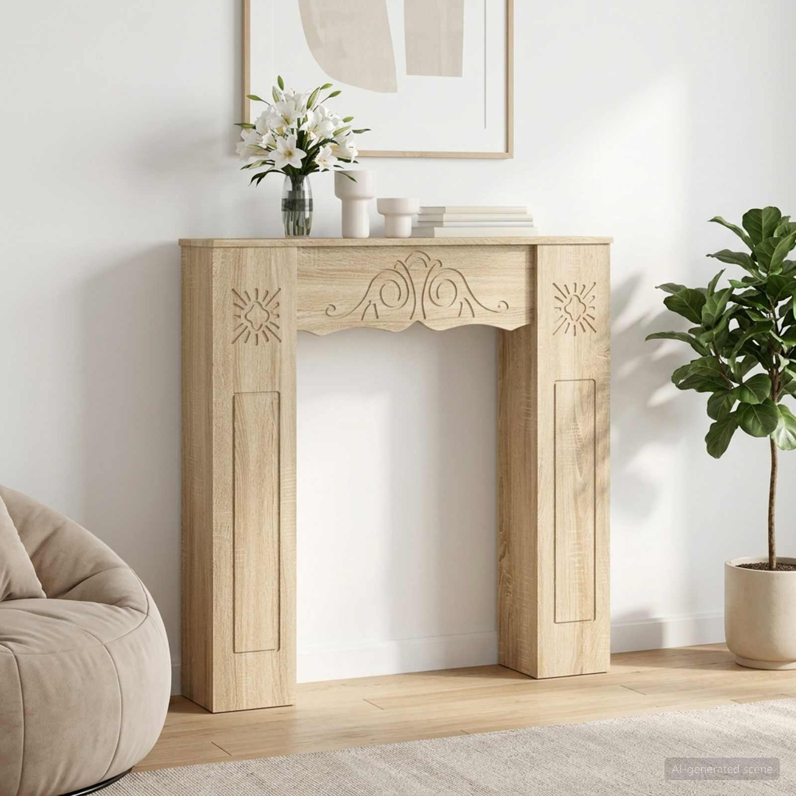 Pejseramme Sonoma-eg 102 x 20 x 102 cm i konstrueret træ