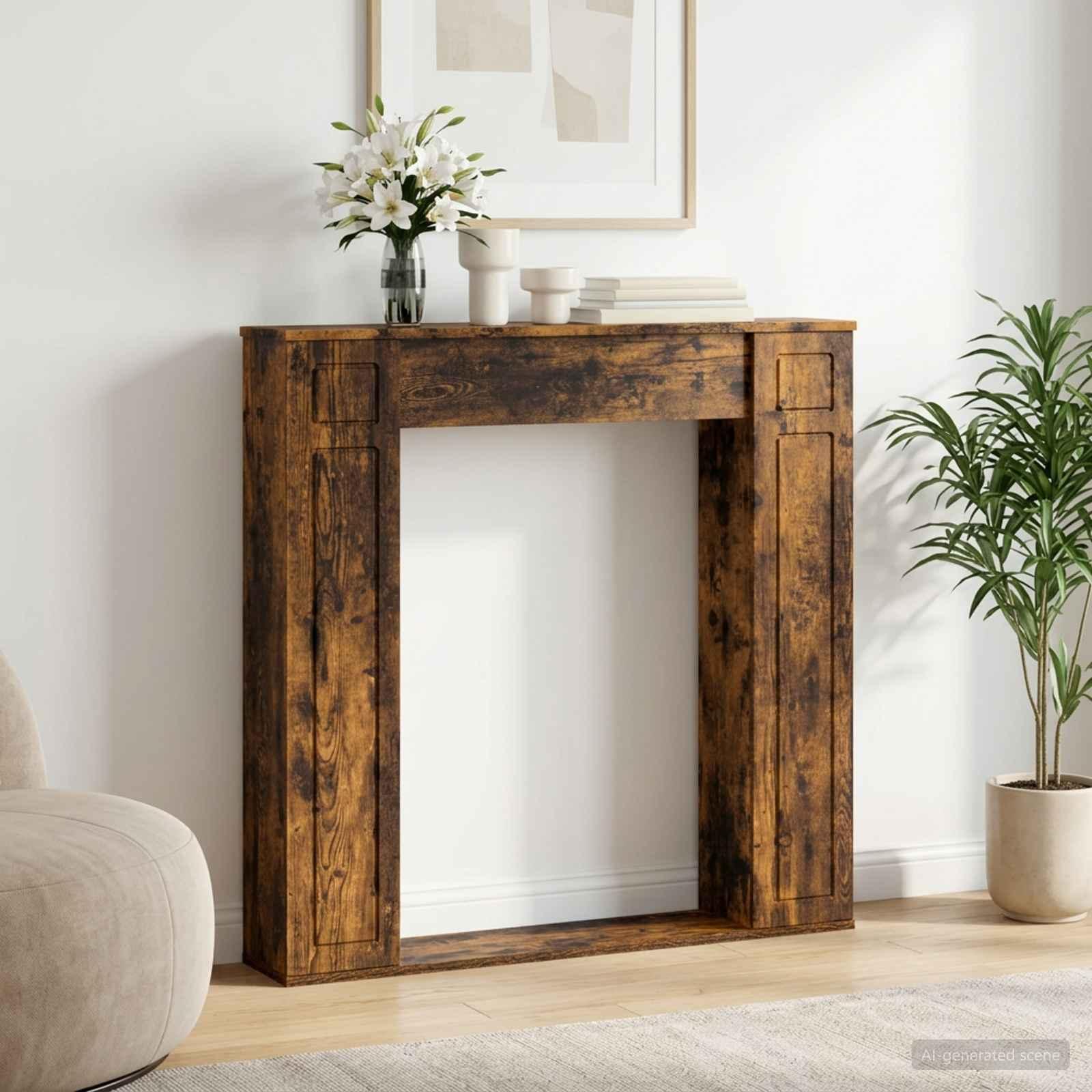 Pejseramme røget eg 100 x 20 x 100 cm i konstrueret træ