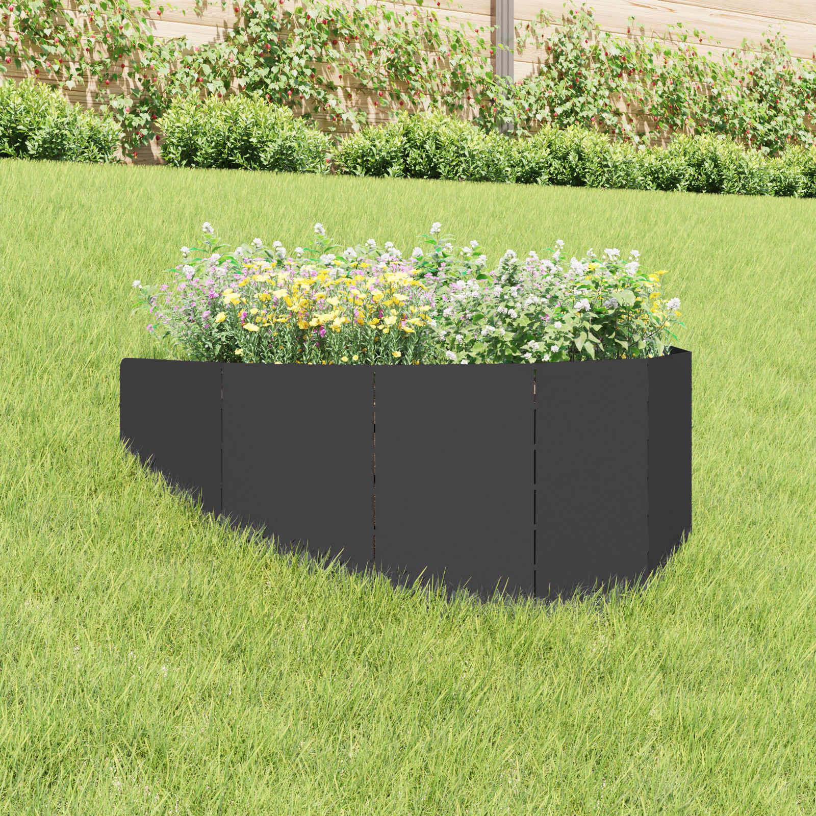 vidaXL Plænekant 100 x 45 cm Stål Sort