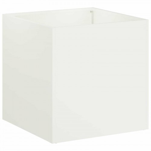 Have blomsterkrukke 2 stk. hvid 25 x 25 x 25 cm i koldvalset stål