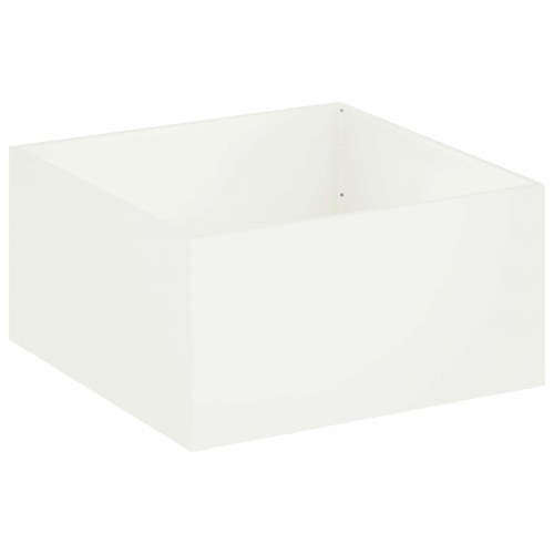 Blomsterkrukke til have hvid 60 x 60 x 40 cm i koldvalset stål