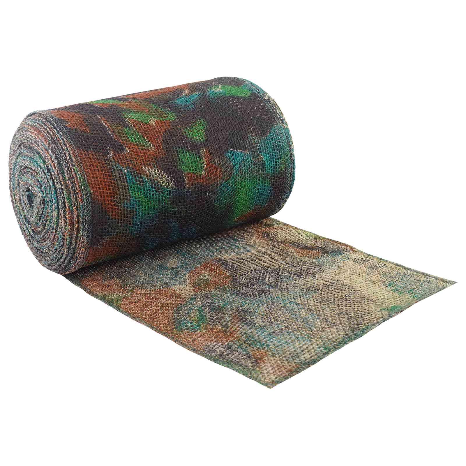 Jute rulle camouflage 25 x 1000 cm - dekorationsstof til DIY