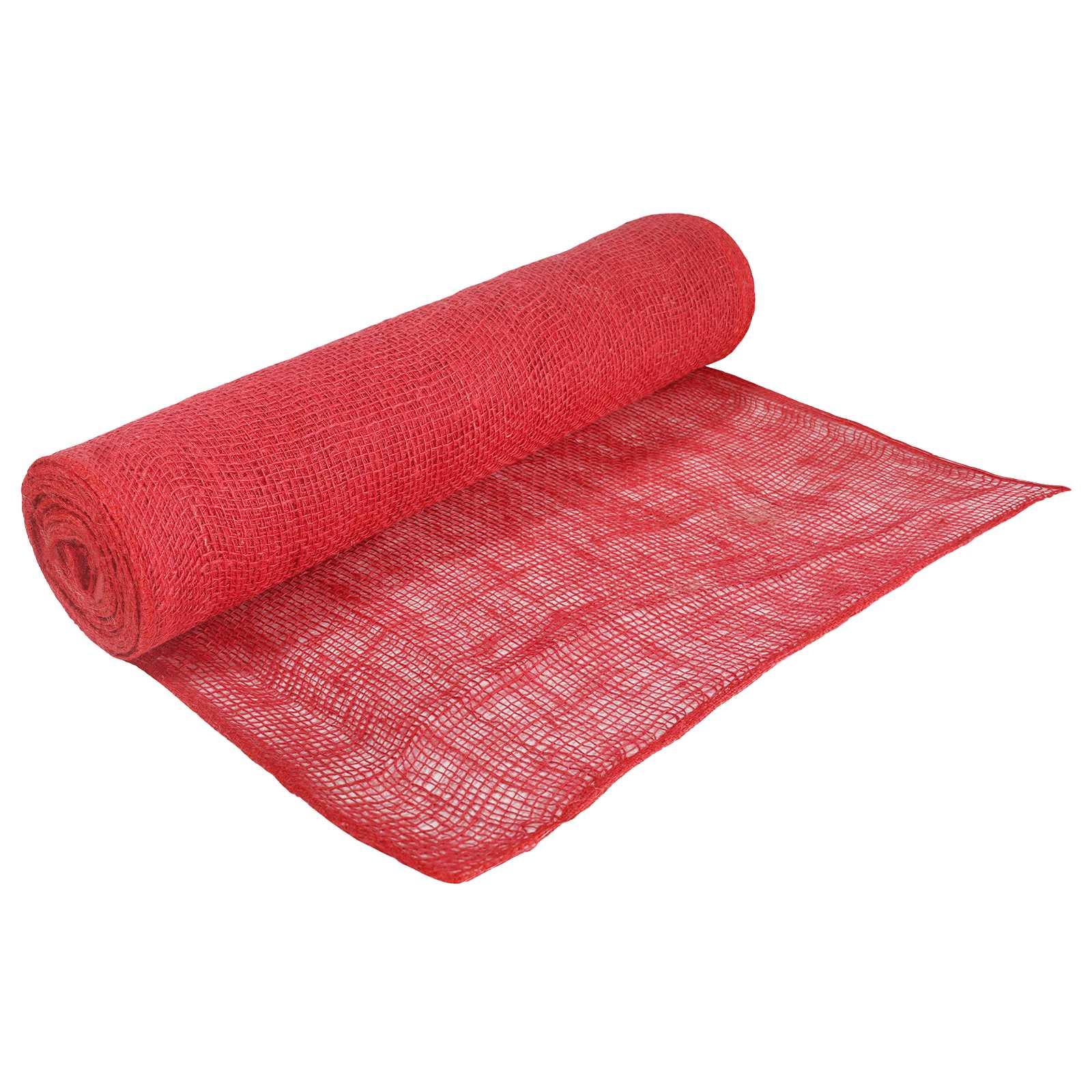 Jute rulle rød 50 x 1000 cm til dekoration og DIY