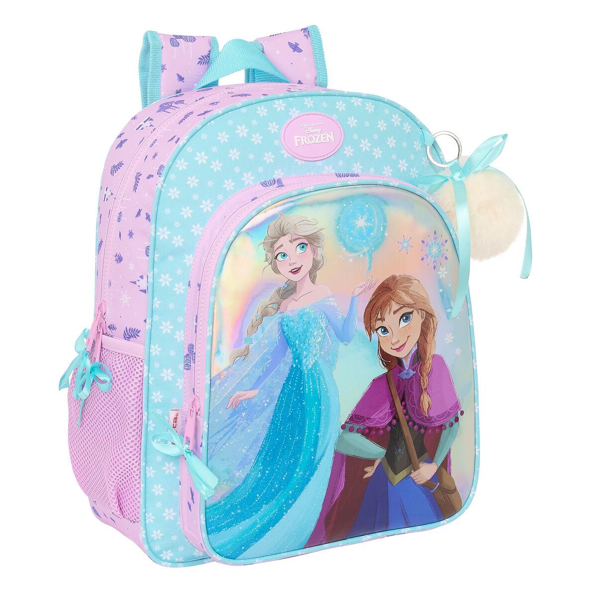 Frozen Cool Days skoletaske til børn 32 x 38 x 12 cm - violet/himmelblå