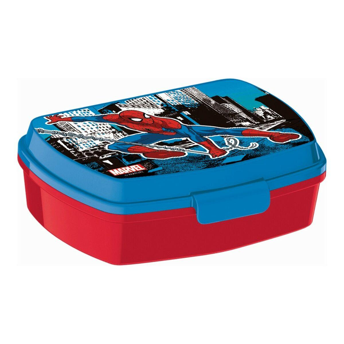 Spider-Man Great Power madkasse til sandwich 17 × 5,6 × 13,3 cm - blå/rød