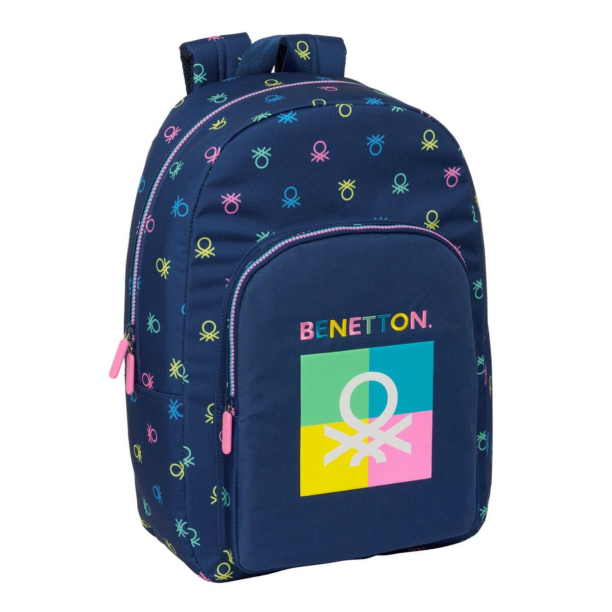 Benetton Cool skoletaske marineblå 30 x 46 x 14 cm