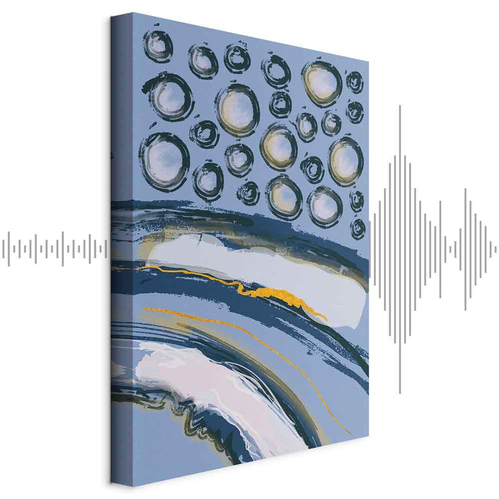 Abstrakt billede på lærred - Rhythmiske Auroraer, vertikal - 60 x 90 cm - Akustisk