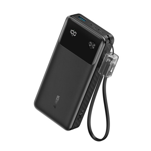Powerbank Anker 20.000 mAh 30 W - 2x USB‑C + 1x USB‑A - sort
