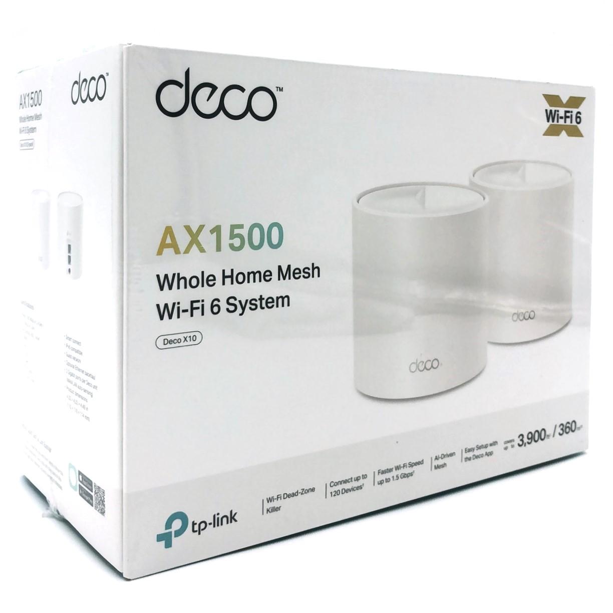 TP-Link Deco X10 V1 mesh Wi-Fi 6 system AX1500 med 2 routere og dual-band