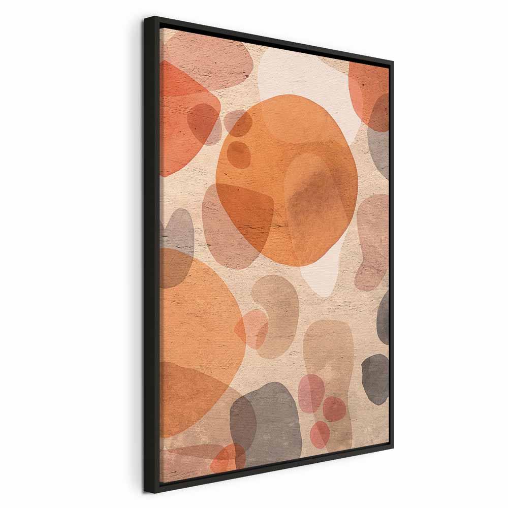 Abstrakt lærredsbillede Amber Kaleidoscope lodret - 80 x 120 cm - I en sort træramme