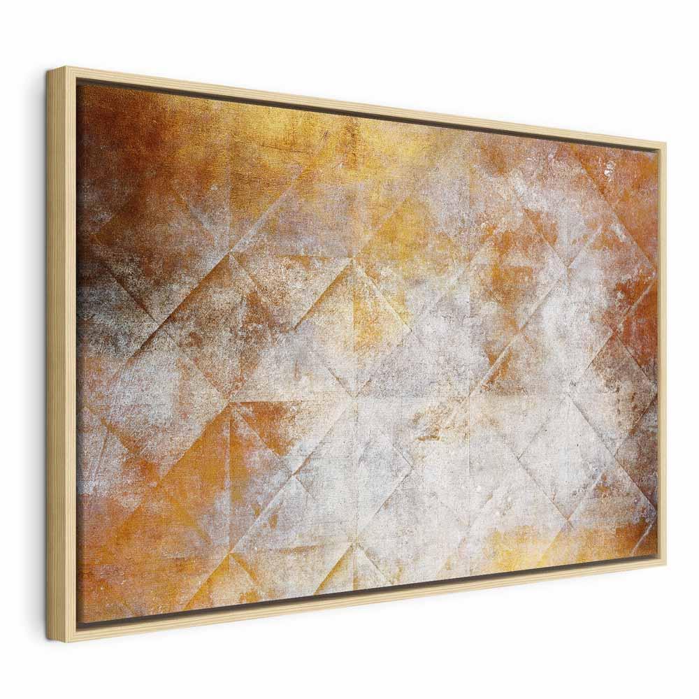 Abstrakt billede på lærred Golden Modernism bredformat - 60 x 40 cm - I en naturlig træramme