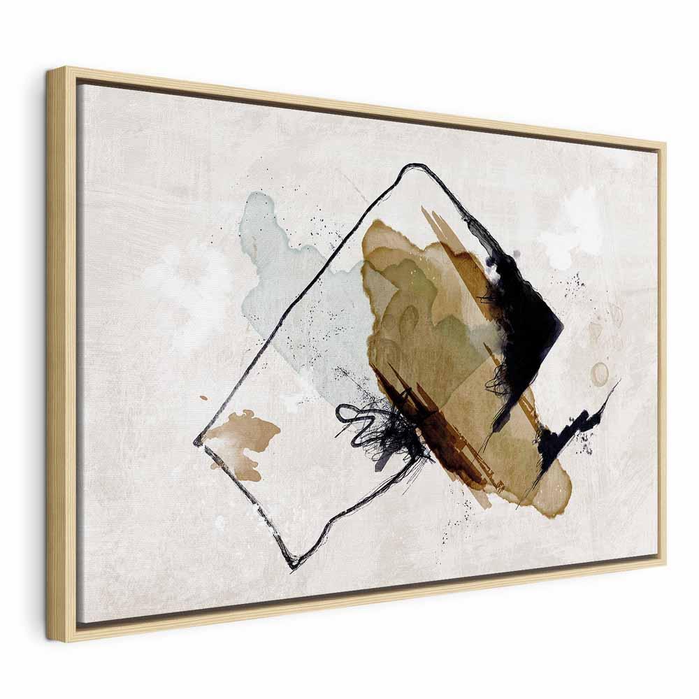 Abstrakt billede på lærred - Følelsernes komposition bred - 60 x 40 cm - I en naturlig træramme