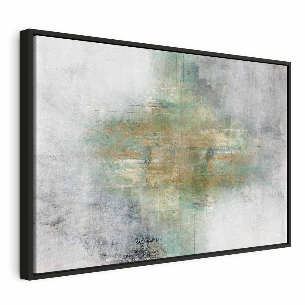 Abstrakt billede på lærred Explosive Mixture Bredformat - 90 x 60 cm - I en sort træramme