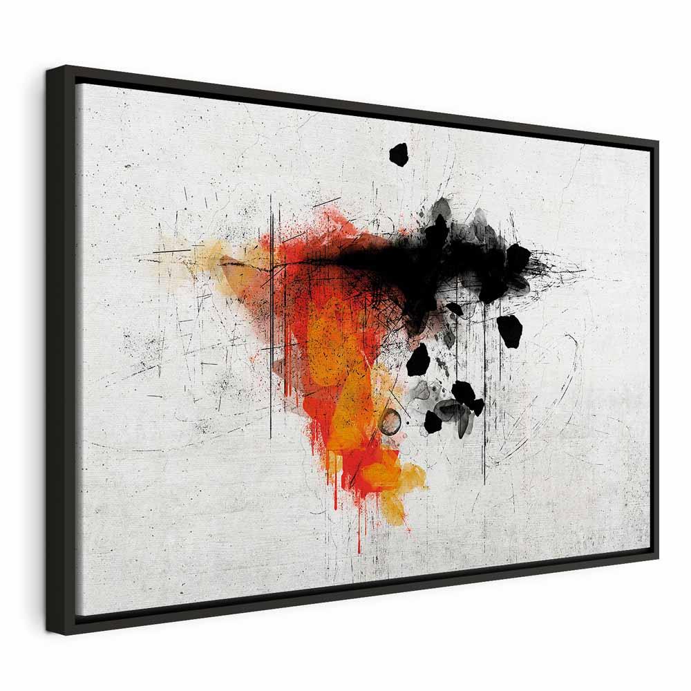 Abstrakt lærredsbillede Expression of Red 1 del bredformat - 60 x 40 cm - I en sort træramme