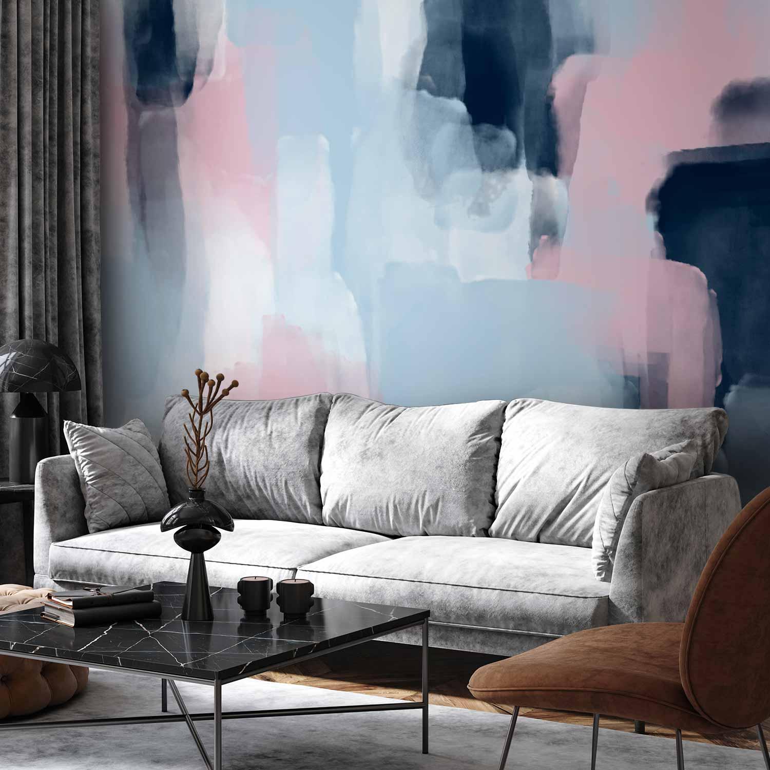 Fototapet Harmoniske farver abstrakt blå og pink - 400 x 280 cm - Premium